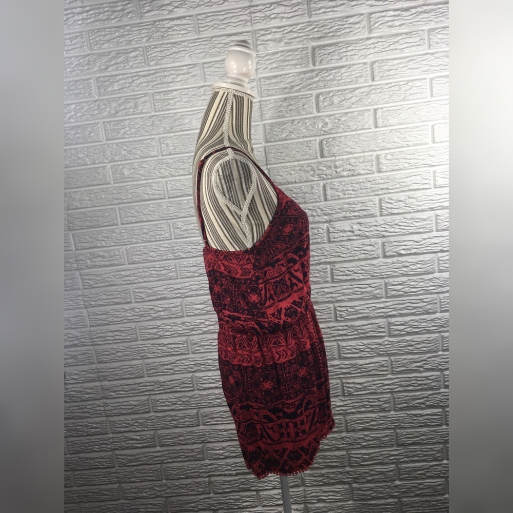 LA Hearts Red & Black Boho Patterned Romper - Picture 5 of 7
